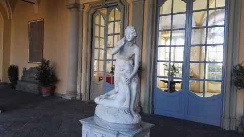 Vedute dell'installazione di Luca Vitone a Villa Belgiojoso